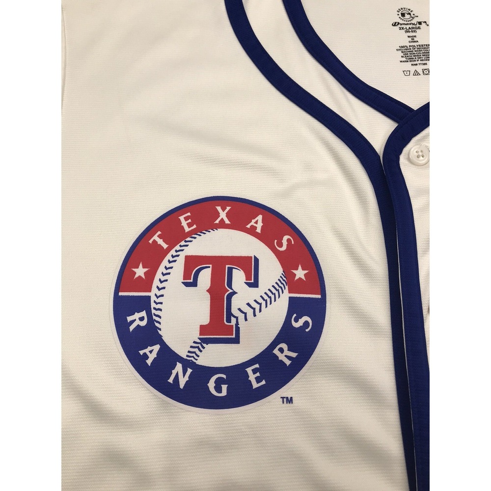 Texas Rangers Jersey Mens 2XL (50-52) White Buttons MLB Baseball Dynasty RARE - Picture 5 of 14